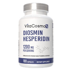 VitaCosmX Diosmin & Hesperidin Dietary Supplement 1200mg Capsule 180ct