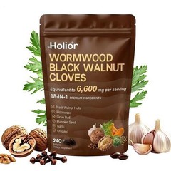Holior Wormwood Black Walnut Clove Herbal Supplement 240 Softgels