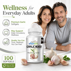 2 Garlic Pills 5000 support Cholesterol Healthy Heart Antioxidants USA 200 caps