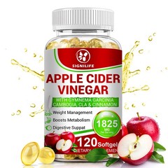 Weight Loss Apple Cider Vinegar w Garcinia Pills ACV & CLA Fat Burner 120 Ct-