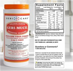 Daily Fiber Booster: Geri-Mucil 13oz Orange Psyllium Powder for Digestive Health