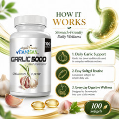 300 Garlic Capsules softgels intestinal support Ajo for intestinal support