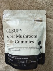GUSUPY Super Mushroom Daily Gummies Wild Blueberry 60 Count Non-Gluten