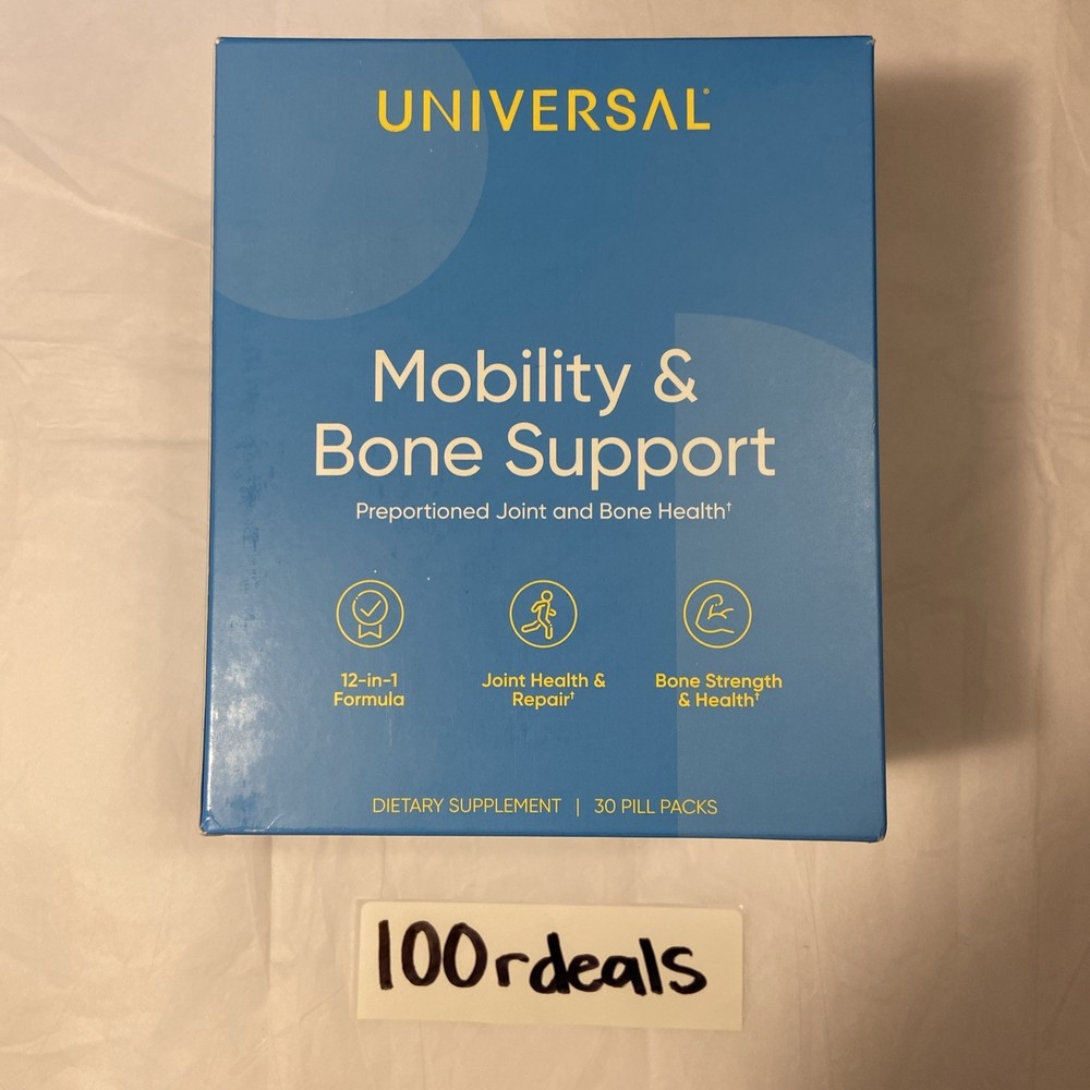 Universal U Mobility & Bone Support, 30 Pill Packs, Expiration 3/2026 – 7/2026