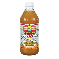 Dynamic Health Organic Raw Apple Cider Vinegar with Mother & Honey | 16 FL OZ,