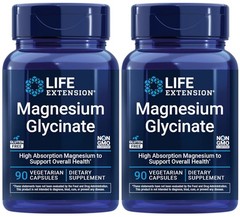 MAGNESIUM GLYCINATE HEART BONE MUSCLE HEALTH 105mg 180 Capsules LIFE EXTENSION