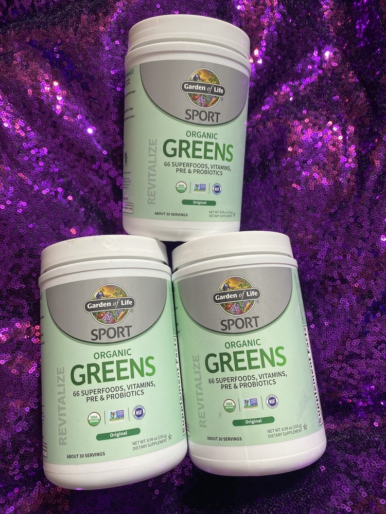 3x Garden of Life sport organic greens Original 8.99 oz 30 serv ea DECEMBER 2025