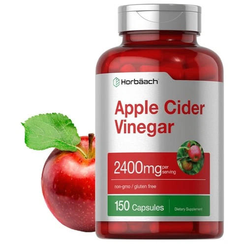 Horbaach Apple Cider Vinegar Capsules 2400mg, Non-GMO , 150 Count