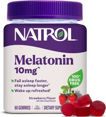 Natrol Melatonin 10mg Gummies 60 Count Sleep Aid Strawberry