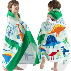 VOOVA & MOVAS Dinosaur Hooded Beach Towel for Kids Age 3-8, Large 30″x50″ 100…