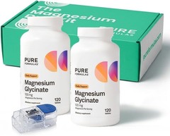 PureFormulas Magnesium Glycinate Duo Stress, Nerve & Sleep Support Supplement