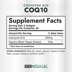 Antioxidant CoQ10 200 mg – Boost Heart Health & Energy in 120 Easy Softgels
