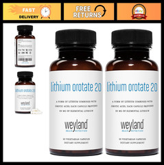 Lithium Orotate 20mg – 120 Vegetarian Capsules, Mood Support & Stress Relief