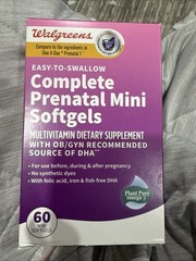 5 Boxes Walgreens Complete Prenatal Mini Softgels 60 Ct. Easy Swallow complete