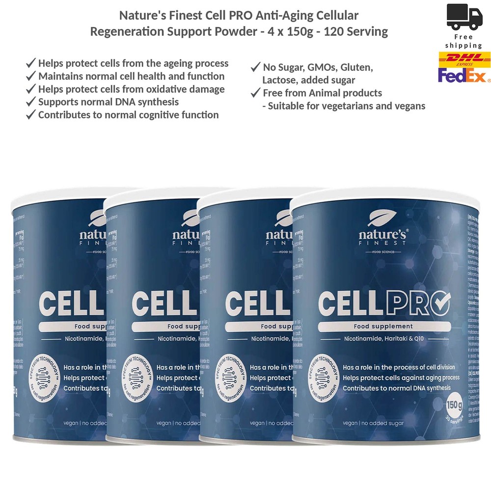 Nature’s Finest Cell PRO Anti-Aging Cellular Regeneration Support Powder 4x150g
