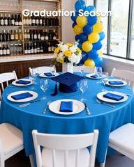 Pureegg Plastic Table Cloth Disposable 6 Pack, 84” Round Table Cloths, Gradu…