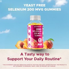 Vitamatic Yeast Free Selenium Gummies 200mcg 90 Pectin Based Gummies