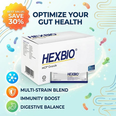 Hexbio Probiotic Granule For Constipation Diarrhea ( 3g x 45’s) x 4 boxes