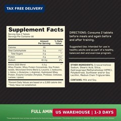 Optimum Nutrition Superior Amino 2222 Tablets, Complete Essential Amino Acids, E