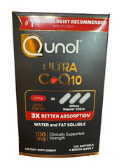 NIB Qunol Ultra Coq10 100mg – 120 Softgels 3X Better Absorption Exp 12/26
