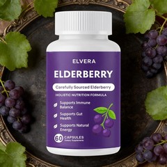 Elvera – Gut Support Complex Elderberry Organic Black Elderberry Soft Capsules