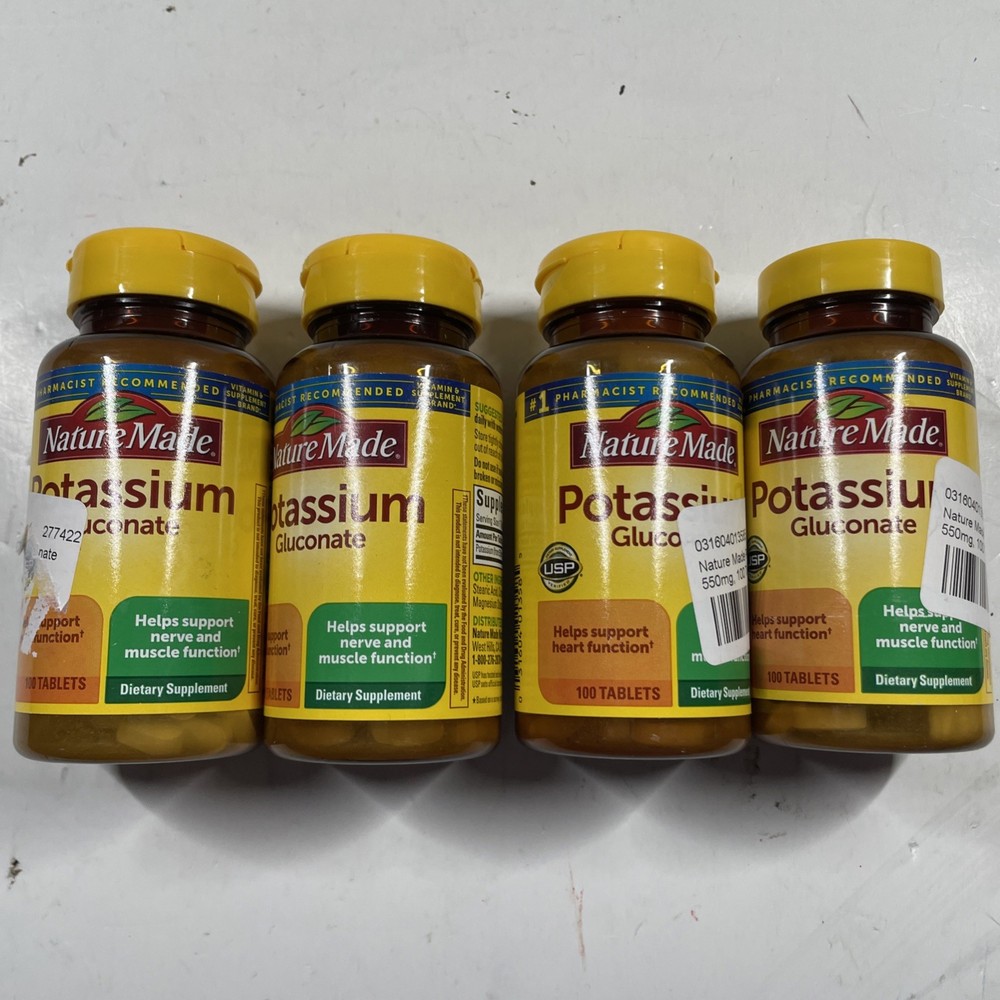 4 Pack Potassium Gluconate 550mg 400 Tablets (4×100) Exp 07/2029 Sealed