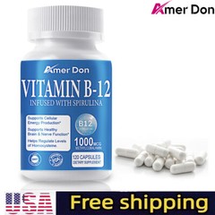 Vitamin B12 1000mcg Methylated B12 Vegan Vitamin for Brain Support 120 Capsules