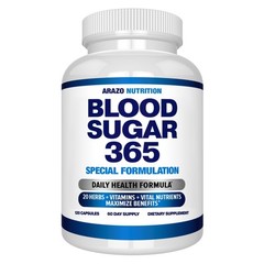 Arazo Nutrition Blood Sugar 365 Supplement – 120 Count (Pack of 1), White