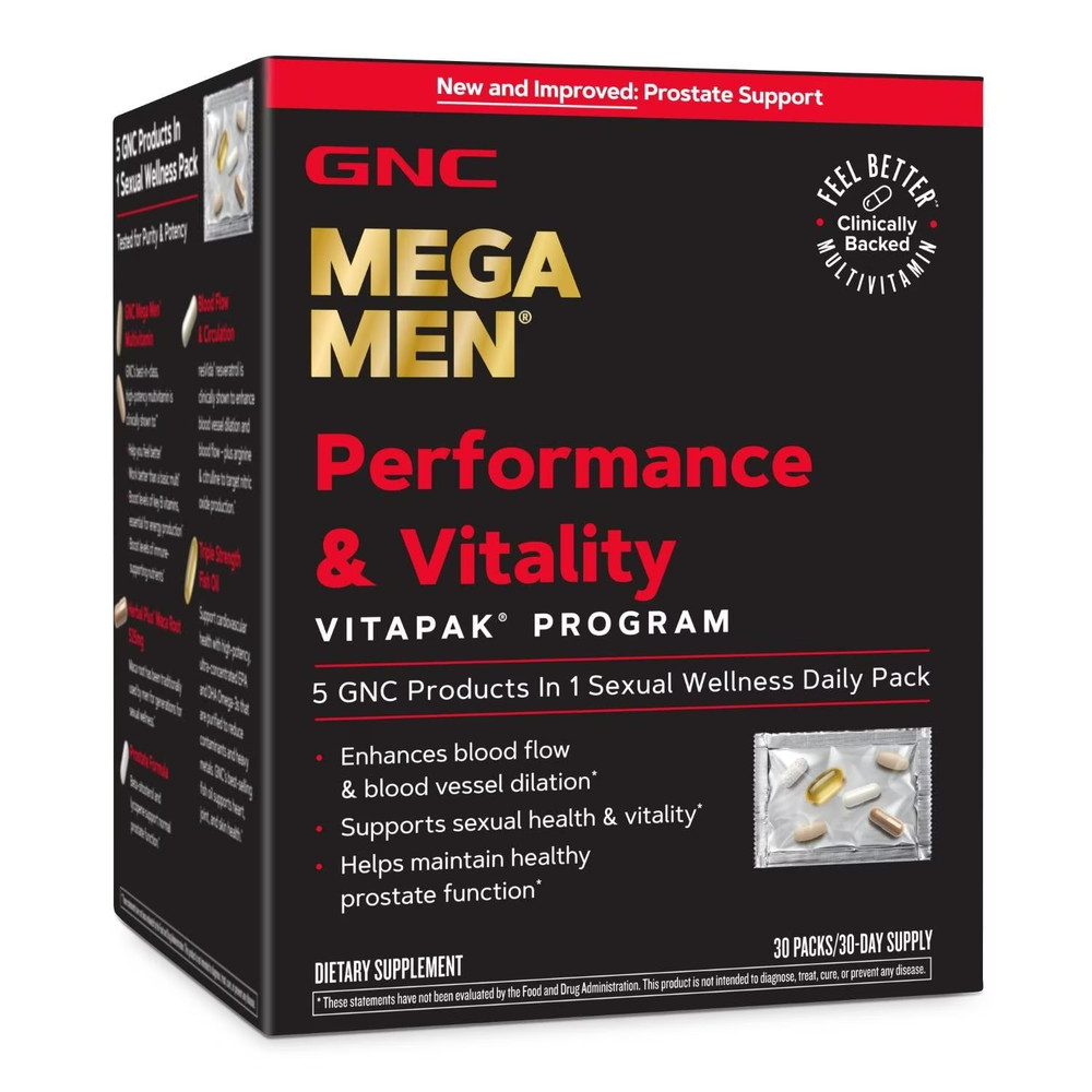 GNC Mega Men Performance and Vitality Vitapak Program – 30 Pack 2pk