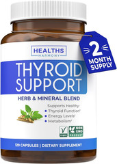 Thyroid Support with Iodine – 120 Capsules (Non-Gmo) Improve Your Energy – Ashwa