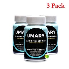 3 bottles Hyaluronic Acid 30 Caplets 850mg Daily Health Supplement New–