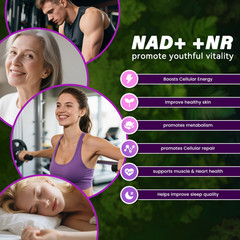 NAD Supplement with NR, Support Cellular Energy, Metabolism & Skin Wellness