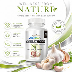 Aged Garlic Extract, garlic is a natural Immune Formula , 100 sofgels odor 5000