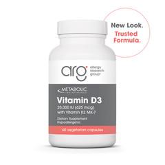 Vitamin D3- 25,000 IU K2 MK -7 -60 capsules Metabolic Maintenance EXP 10/2027