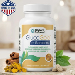 GlucoGold Berberine 1500mg Blood Sugar Support Supplement-Doctors Preferred Ex27