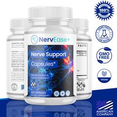 (3 Pack) Nervease Advanced Nerve Support Strength Formula Nerve Ease 180 Caps