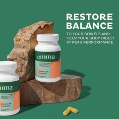 Emma Gut Health Supplement 60 Capsules for Bloating Relief & Leaky Gut