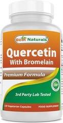Natural Quercetin & Bromelain Supplement – 120 Easy-to-Swallow Veggie Capsules