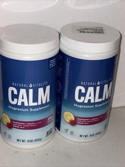 Natural Vitality CALM Magnesium Powder Raspberry Lemon 16oz Exp11/27 Two Pack