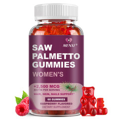 MENGXI Saw Palmetto 2500mcg Gummies – 60ct Prostate Support for Men