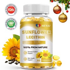 Sunflower Lecithin 1200mg Capsules Support Brain Liver Health Natural Supplement