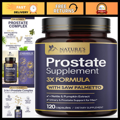 3X Strength Prostate Health Supplements – Saw Palmetto, Stinging Nettle, Pumpkin