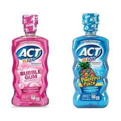ACT Kids Anticavity Fluoride Rinse Bubble Gum Blowout 16.9 fl. oz. & Pineappl…