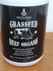 Ancestral Supplements Grass Fed Beef Organ Supplement – Non-GMO, 180 Capsules