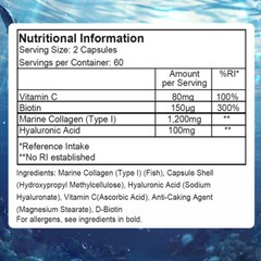 100% Marine Collagen Protein Supports Healthy Skin Hair Nail Bone Anti-aging