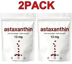 2 Pack | Astaxanthin 12mg, 120 Softgels, 4 Month Supply-NEW FREE SHIPPING