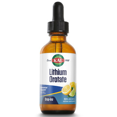 KAL Lithium Orotate Dropins, Chelated | Lemon Lime | 2oz, Approx. 60 Serv.