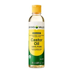 Spring Valley Castor Oil Cold Pressed Unrefined Hexane Free Organic, 8 Fl Oz