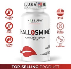 HALLOSMINE 300 Mg – Vascular Health & Vein Support – Diosmin Circulation 60 Caps