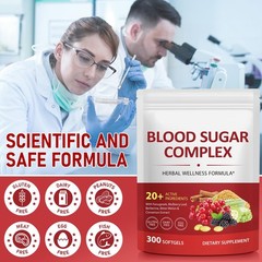 300 Softgels Blood Sugar Complex Supplement | 20+ 300 Count (Pack of 1)